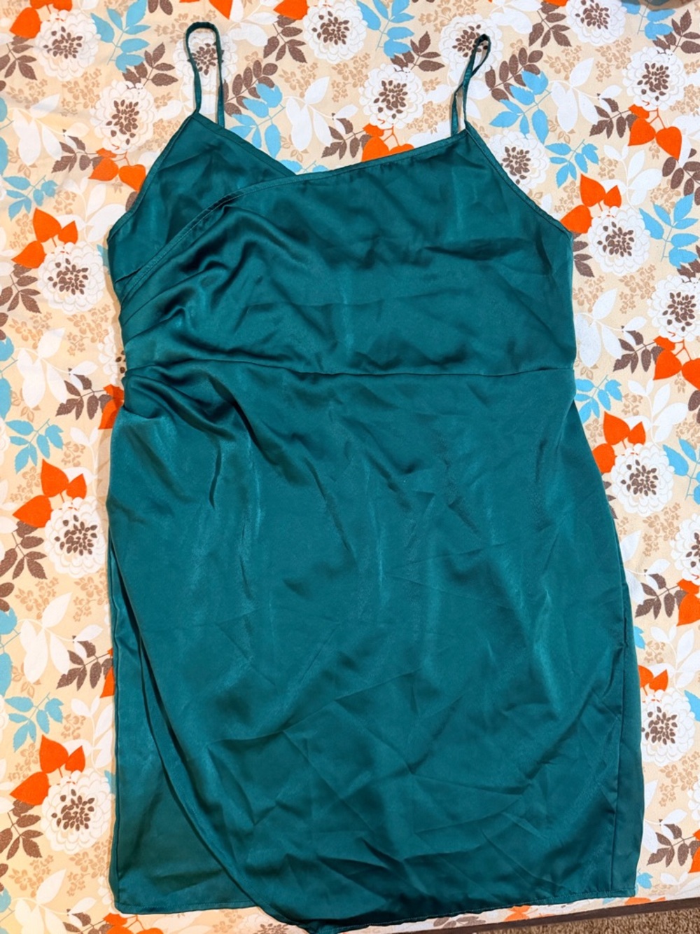 Emerald Green Satin Slip Dress